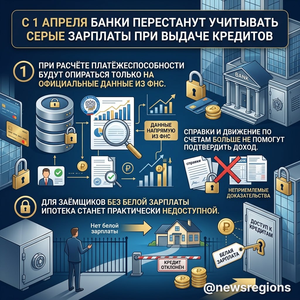 С 1 апреля банки перестанут учитывать серые зарплаты