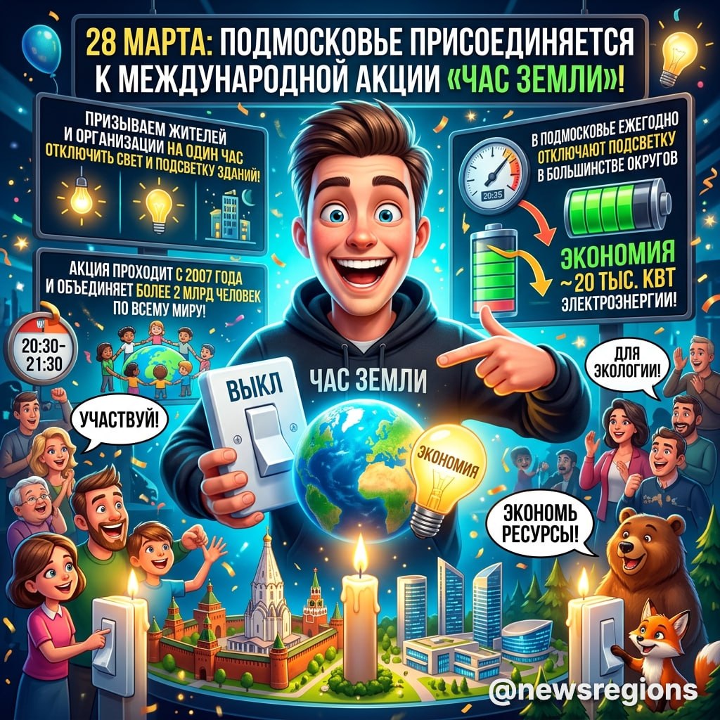 28 марта Подмосковье присоединится к международной акции ...