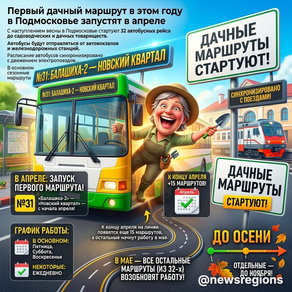 Первый дачный маршрут в этом году в Подмосковье